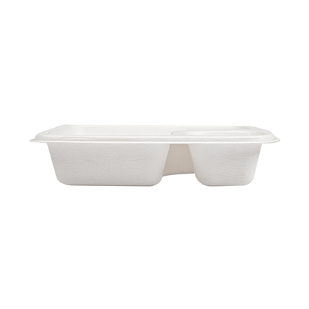 PLATEAU POUR NACHOS 'BIONIC'  19x16,5x3,8 CM BLANC BAGASSE (300 UNITÉ)