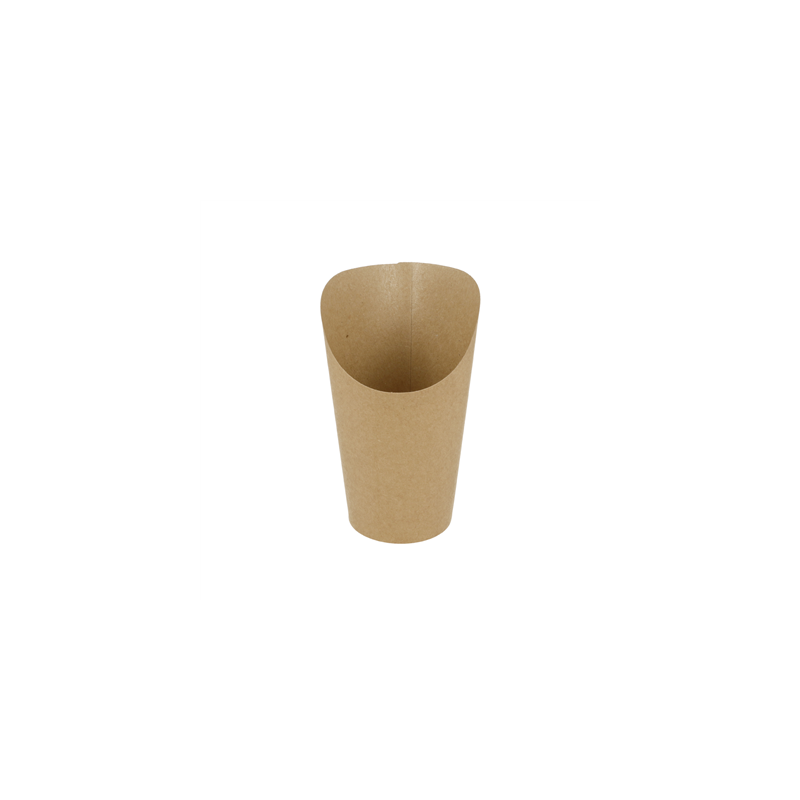 GOBELETS A FRITES OUVERTS 22 OZ - 660 ML 200 + 25PE G/M2 Ø8,5x18 CM MARRON CARTON (1000 UNITÉ)