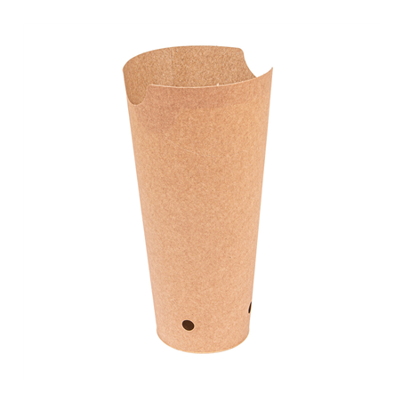 GOBELETS À FRITES AVEC FERMETURE 22 OZ - 660 ML 200 + 25PE G/M2 8,5x18 CM MARRON CARTON (1000 UNITÉ)