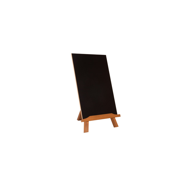 TABLEAU DOUBLE CÔTÉ + SUPPORT DE TABLE  35,5x21,8x18 CM NOIR BOIS (1 UNITÉ)