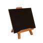 TABLEAU DOUBLE CÔTÉ + SUPPORT DE TABLE  35,5x21,8x18 CM NOIR BOIS (1 UNITÉ)