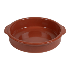 RÉCIPIENTS AVEC ANSES 550 ML Ø17x4,5 CM MARRON CERAMIQUE (12 UNITÉ)