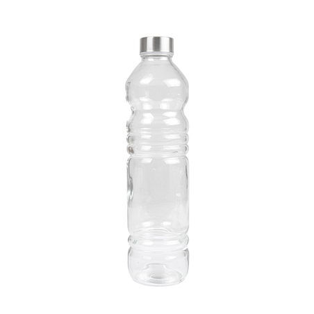 BOUTEILLE + COUVERCLE INOX 'WAKI GLASS' 1080 ML Ø8,2x32 CM TRANSPARENT VERRE (24 UNITÉ)