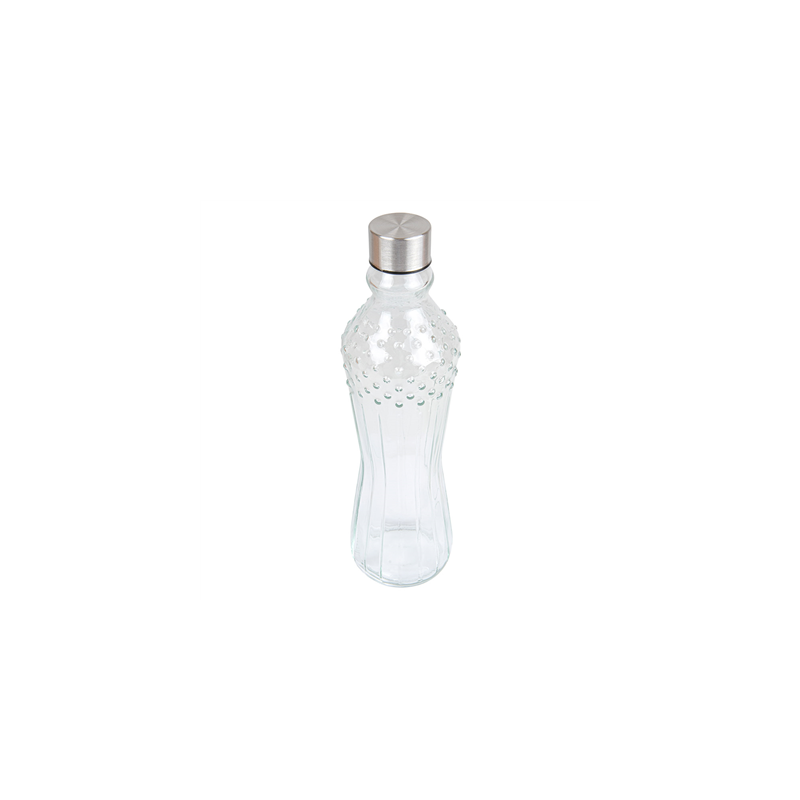 BOUTEILLE + COUVERCLE INOX 'WAKI GLASS' 990 ML Ø8,6x31 CM TRANSPARENT VERRE (24 UNITÉ)