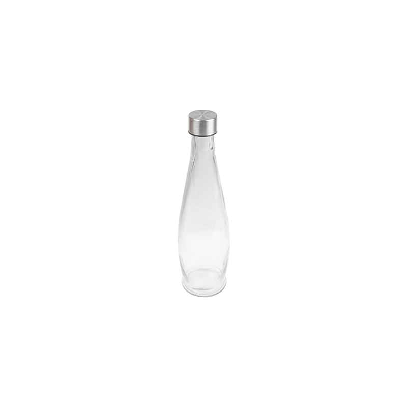 BOUTEILLE + COUVERCLE INOX 'WAKI GLASS' 930 ML Ø9x32 CM TRANSPARENT VERRE (24 UNITÉ)