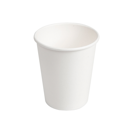 GOBELETS EN SACHET 240 ML 280 + 18 PE G/M2 Ø8/5,6x9,2 CM BLANC CARTON (1000 UNITÉ)