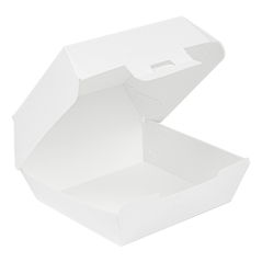 BOÎTES HAMBURGER 'THEPACK' 230 G/M2 13x12,5x6,2 CM (S) BLANC CARTON ONDULÉ NANO-MICRO (450 UNITÉ)