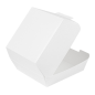 BOÎTES HAMBURGER 'THEPACK' 230 G/M2 13x12,5x6,2 CM (S) BLANC CARTON ONDULÉ NANO-MICRO (450 UNITÉ)
