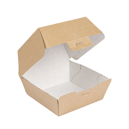 BOÎTES HAMBURGER 'THEPACK' 220 G/M2 13x12,5x9 CM (M) NATUREL CARTON ONDULÉ NANO-MICRO (500 UNITÉ)