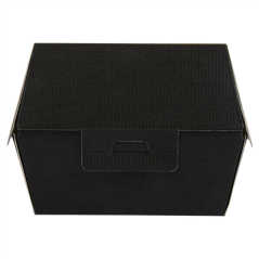 BOÎTES HAMBURGER 'THEPACK' 230 G/M2 13x12,5x9 CM (M) NOIR CARTON ONDULÉ NANO-MICRO (500 UNITÉ)