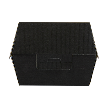 BOÎTES HAMBURGER 'THEPACK' 230 G/M2 13x12,5x9 CM (M) NOIR CARTON ONDULÉ NANO-MICRO (500 UNITÉ)