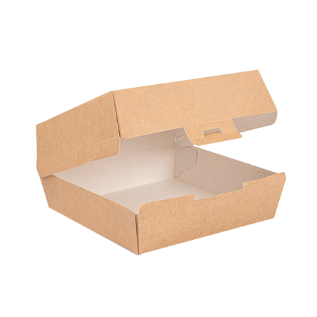 BOÎTES HAMBURGER 'THEPACK' 220 G/M2 14,2x13,7x6,1 CM (L) NATUREL CARTON ONDULÉ NANO-MICRO (500 UNITÉ)