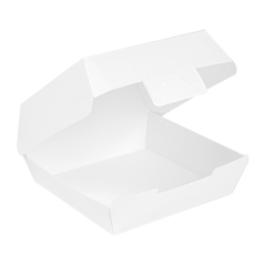 BOÎTES HAMBURGER 'THEPACK' 230 G/M2 14,2x13,7x6,1 CM (L) BLANC CARTON ONDULÉ NANO-MICRO (500 UNITÉ)