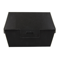 BOÎTES HAMBURGER 'THEPACK' 230 G/M2 14,4x13,6x9,2 CM (L+) NOIR CARTON ONDULÉ NANO-MICRO (500 UNITÉ)