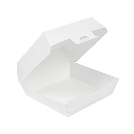 BOÎTES HAMBURGER 'THEPACK' 230 G/M2 17,6x16,8x7,8 CM (XL WIDER) BLANC CARTON ONDULÉ NANO-MICRO (300 UNITÉ)