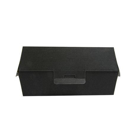 BOÎTES HAMBURGER 'THEPACK' 230 G/M2 17,6x16,8x7,8 CM (XL WIDER) NOIR CARTON ONDULÉ NANO-MICRO (300 UNITÉ)