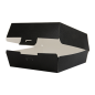 BOÎTES HAMBURGER 'THEPACK' 230 G/M2 17,6x16,8x7,8 CM (XL WIDER) NOIR CARTON ONDULÉ NANO-MICRO (300 UNITÉ)