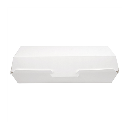 COQUILLES "HOT DOG" 'THEPACK' 230 G/M2 23,2x9x6,3 CM BLANC CARTON ONDULÉ NANO-MICRO (450 UNITÉ)