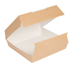 BOÎTES "LARGE LUNCH BOX" 'THEPACK' 250 G/M2 23,5x24x8,7 CM NATUREL CARTON ONDULÉ NANO-MICRO (150 UNITÉ)