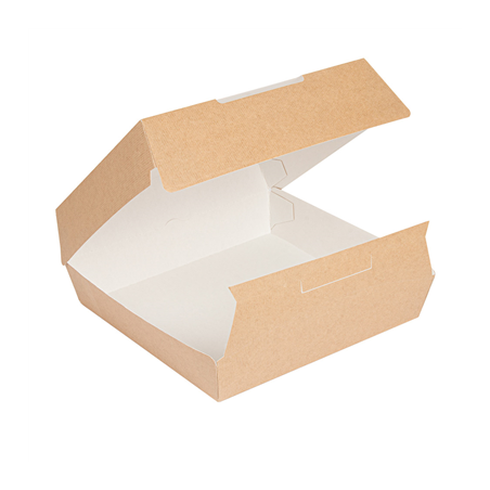 BOÎTES "LARGE LUNCH BOX" 'THEPACK' 250 G/M2 23,5x24x8,7 CM NATUREL CARTON ONDULÉ NANO-MICRO (150 UNITÉ)