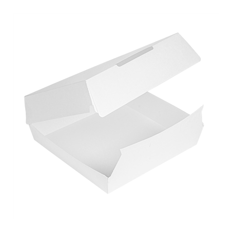 BOÎTES "LARGE LUNCH BOX" 'THEPACK' 240 G/M2 23,5x24x8,7 CM BLANC CARTON ONDULÉ NANO-MICRO (150 UNITÉ)