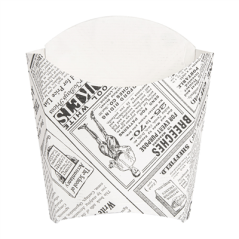 BOÎTES À FRITES STANDARD 'THEPACK TIMES' 135 G 230 G/M2 13x8x13,5 CM BLANC CARTON ONDULÉ NANO-MICRO (1200 UNITÉ)