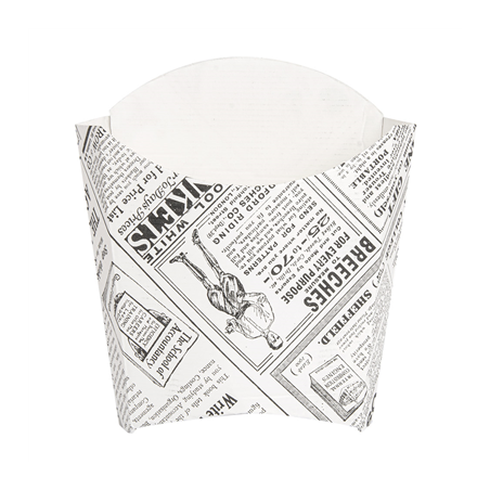 BOÎTES À FRITES STANDARD 'THEPACK TIMES' 135 G 230 G/M2 13x8x13,5 CM BLANC CARTON ONDULÉ NANO-MICRO (1200 UNITÉ)