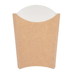 BOÎTES À FRITES JUMBO 'THEPACK' 165 G 220 G/M2 13,5x8,5x16 CM NATUREL CARTON ONDULÉ NANO-MICRO (1200 UNITÉ)