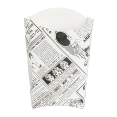 BOÎTES À FRITES 'THEPACK TIMES' 190 G 230 G/M2 14,5x9,5x18 CM BLANC CARTON ONDULÉ NANO-MICRO (1200 UNITÉ)