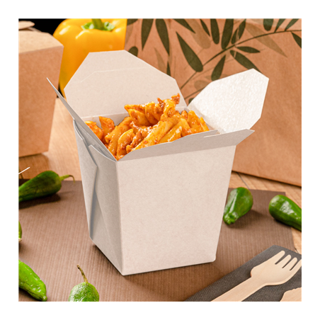 RÉCIPIENTS MULTIUSAGES MICRO-ONDABLES 'THEPACK' 780 ML 230 + 12PP G/M2 8x7x10,5 CM BLANC CARTON ONDULÉ NANO-MICRO (480 UNITÉ)