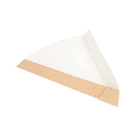 PELLES TRIANGULAIRES PIZZA 'THEPACK' 220 G/M2 21x16,5x3,5 CM NATUREL CARTON ONDULÉ NANO-MICRO (1200 UNITÉ)