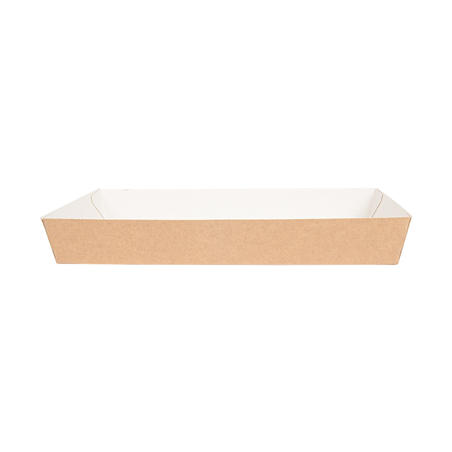 PLATEAUX REPAS 'THEPACK' 230 G/M2 25,5x18x3,7 CM NATUREL CARTON ONDULÉ NANO-MICRO (130 UNITÉ)