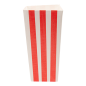 RECIPIENTS POP-CORNS 'THEPACK STRIPES' 1 L 230 G/M2 6,5x8,7x17,4 CM BLANC CARTON ONDULÉ NANO-MICRO (600 UNITÉ)