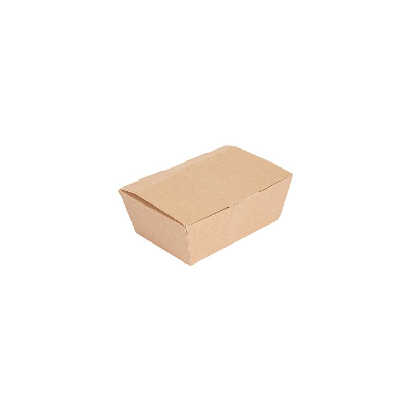 BOÎTES "LUNCH BOX" COUVERCLES 'THEPACK' 500 ML (16 oz) 220 G/M2 14x9,7x5 CM NATUREL CARTON ONDULÉ NANO-MICRO (480 UNITÉ)