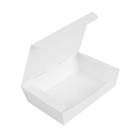 BOÎTES "LUNCH BOX" COUVERCLES 'THEPACK' 1000 ML (32 oz) 230 G/M2 20,5x14,6x5 CM BLANC CARTON ONDULÉ NANO-MICRO (360 UNITÉ)