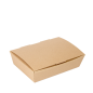 BOÎTES "LUNCH BOX" COUVERCLES 'THEPACK' 1500 ML (48 oz) 220 G/M2 21x18x5,5 CM NATUREL CARTON ONDULÉ NANO-MICRO (360 UNITÉ)