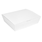 BOÎTES "LUNCH BOX" COUVERCLES 'THEPACK' 1500 ML (48 oz) 230 G/M2 21x18x5,5 CM BLANC CARTON ONDULÉ NANO-MICRO (360 UNITÉ)