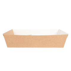 PLATEAUX REPAS À EMPORTER 2 VERRES+1 COMPART. 'THEPACK' 230 G/M2 24,5x22x5,5 CM NATUREL CARTON ONDULÉ NANO-MICRO (240 UNITÉ)