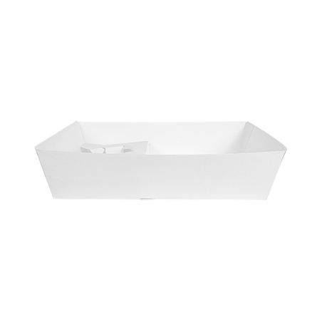 PLATEAUX REPAS À EMPORTER 2 VERRES+1 COMPART. 'THEPACK' 220 G/M2 24,5x22x5,5 CM BLANC CARTON ONDULÉ NANO-MICRO (240 UNITÉ)