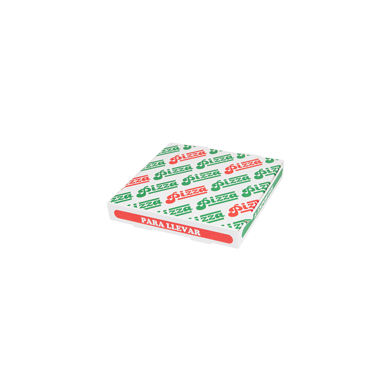 BOÎTES PIZZA 'THEPACK' 330 G/M2 26x26x3,8 CM BLANC CARTON ONDULÉ MICROCANAL (100 UNITÉ)