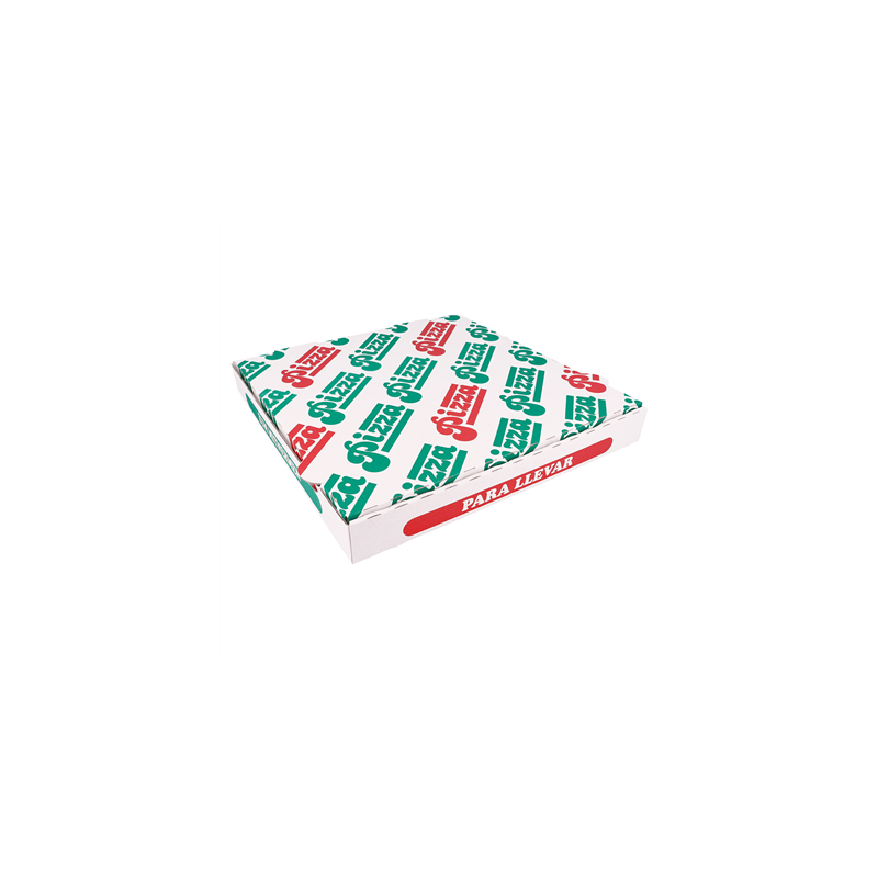 BOÎTES PIZZA 'THEPACK' 330 G/M2 29x29x3,8 CM BLANC CARTON ONDULÉ MICROCANAL (100 UNITÉ)