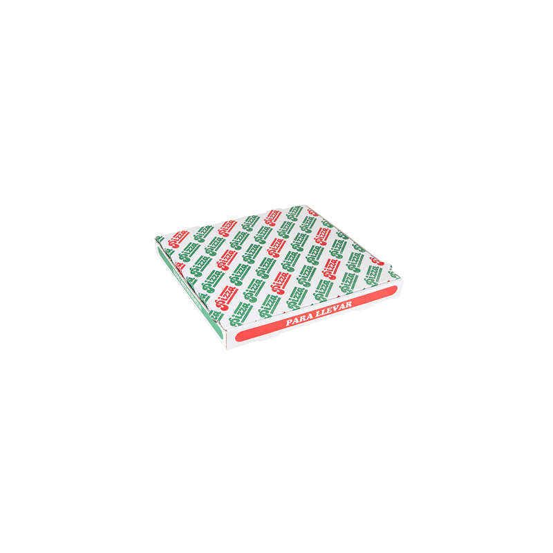 BOÎTES PIZZA 'THEPACK' 330 G/M2 33x33x3,8 CM BLANC CARTON ONDULÉ MICROCANAL (100 UNITÉ)