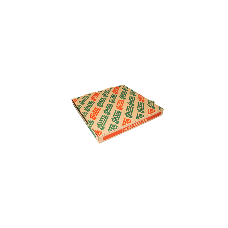 BOÎTES PIZZA 'THEPACK' 330 G/M2 33x33x3,8 CM NATUREL CARTON ONDULÉ MICROCANAL (100 UNITÉ)