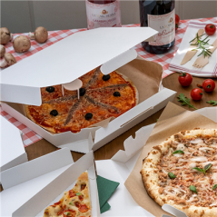 BOÎTES OCTOGONAL 'THEPACK' 330 G/M2 29x29x3,8 CM BLANC CARTON ONDULÉ MICROCANAL (100 UNITÉ)