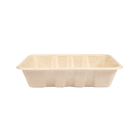 PLATEAUX 'BIONIC' 1000 ML 22x16,5x4,7 CM NATUREL BAGASSE (400 UNITÉ)