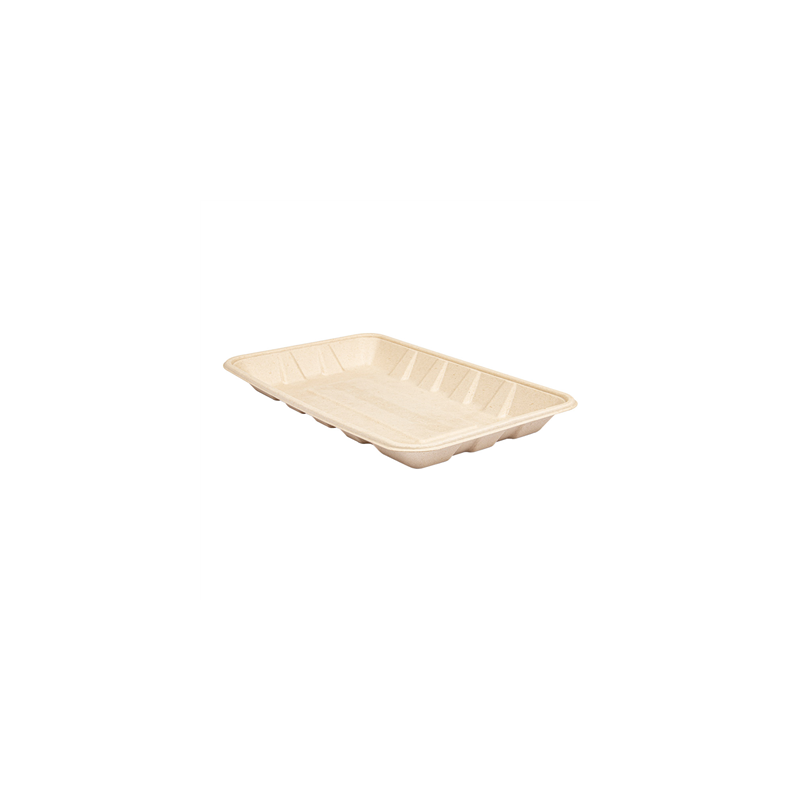 PLATEAUX 'BIONIC' 700 ML 26,8x16,7x2,6 CM NATUREL BAGASSE (400 UNITÉ)