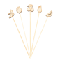 PIQUES DÉCORÉES "FRUITS"  12 (h) CM ASSORTI BAMBOU (100 UNITÉ)
