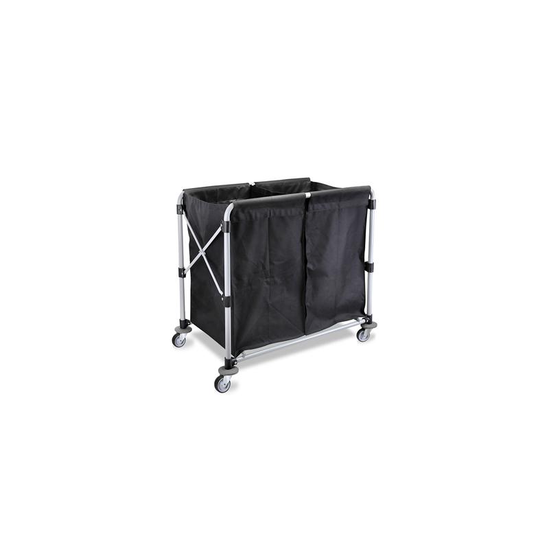CHARIOT PLIABLE POUR BLANCHISSERIE 'ARROW' 2 X 50 L 97x58x86 CM NOIR ACIER (1 UNITÉ)