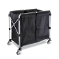 CHARIOT PLIABLE POUR BLANCHISSERIE 'ARROW' 2 X 50 L 97x58x86 CM NOIR ACIER (1 UNITÉ)