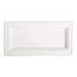 ASSIETTES RECTANGULAIRES 'BIONIC'  26x13x1 CM BLANC BAGASSE (500 UNITÉ)
